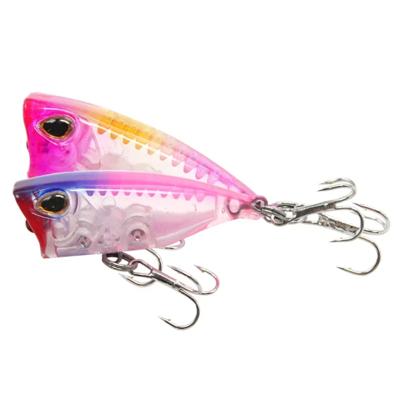 1PCS 3D Eyes Mini Wave Crawler Surface Floating Lure 4cm/3.3g 14 Colors Artificial Bionic Hard Bait Bass Crank Hook Fishing Bait