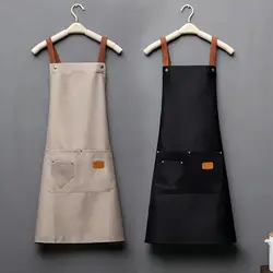 New Fashion Kitchen Aprons for Woman Men Chef Work Apron for Grill Restaurant Bar Shop Cafes Beauty Nails Studios Uniform