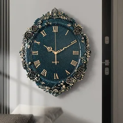 European Style Wall Clock Decoration Silent Living Room Hanging Watch Quartz Clock Restaurant Wall Hanging Fashion Home Clock