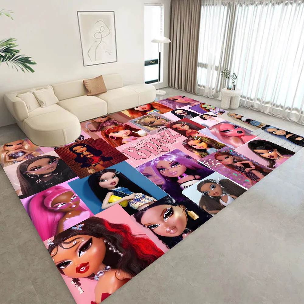 Lovely Bratz cartoon printed  Floor Mat Kids Room Bedroom Decoration Balcony Anti-Slip Doormat Living Room Welcome Rug