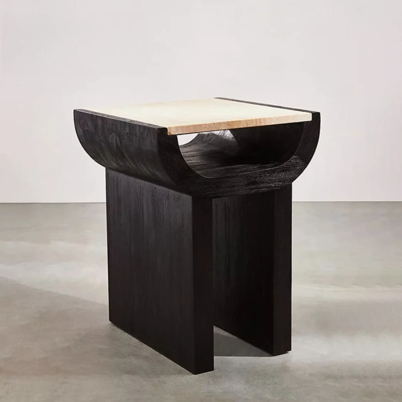 Italian-style sintered stone side table, sofa side cabinet, minimalist bedside coffee table