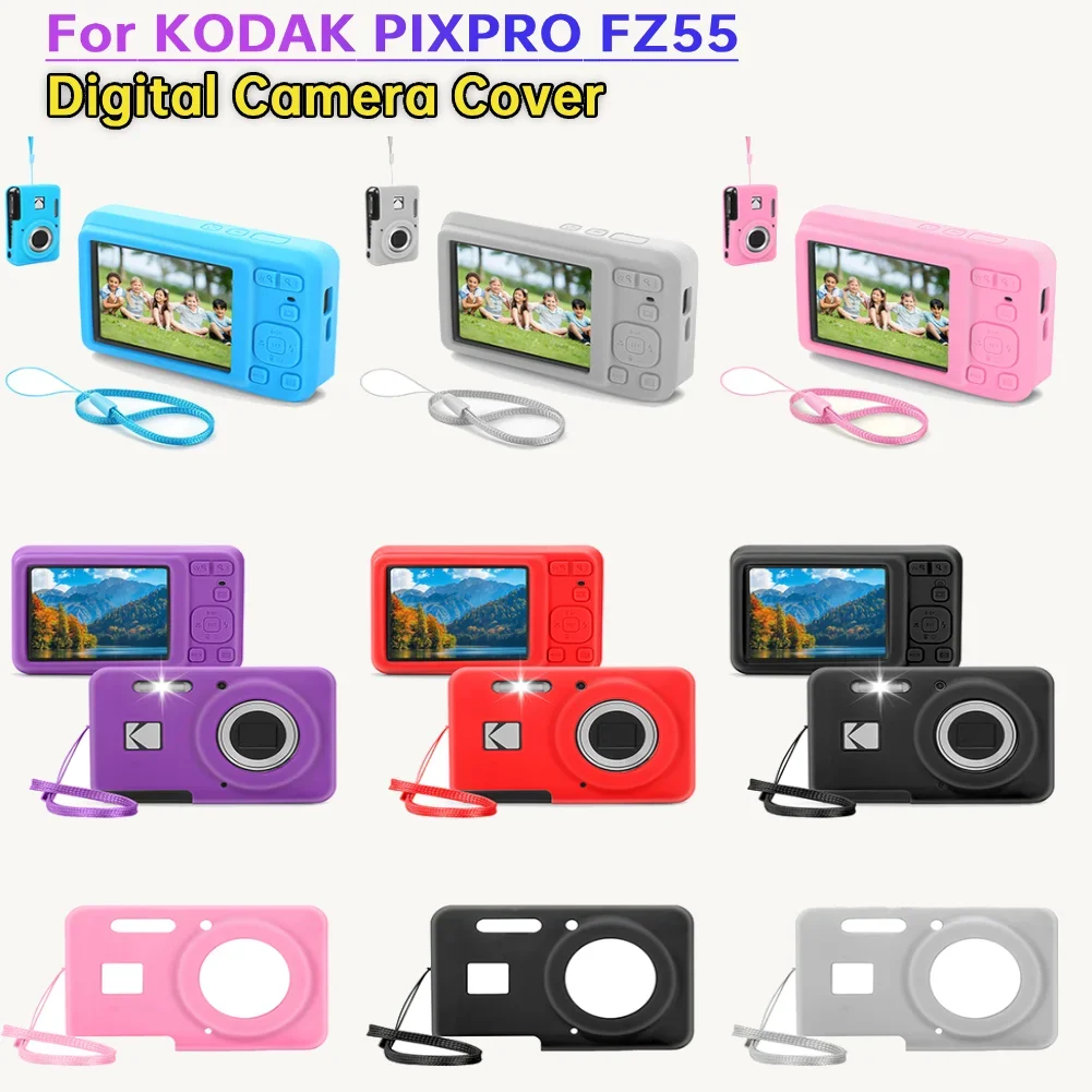 For KODAK PIXPRO FZ55 Digital Camera Cover Silicone Protective Case Solid Color Camera Body Cover Wear Resist Protect Case