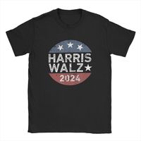 Men T-Shirts Kamala Harris Walz Waltz 2024 Hipster Cotton Tee Short Sleeve President Election T Shirt Crewneck Tops Printing