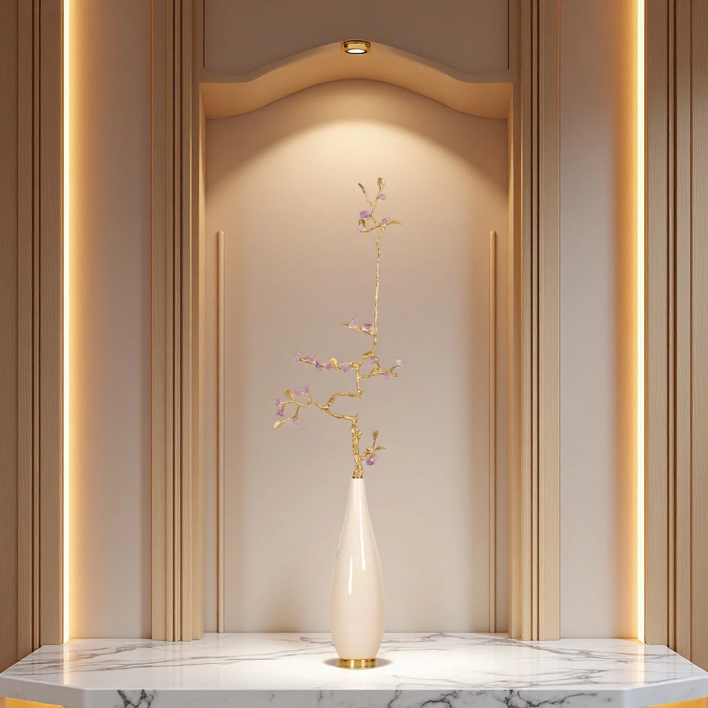 Creative medium brass jewelry ceramic crystal decoration home hotel living room TV cabinet anniversary casting