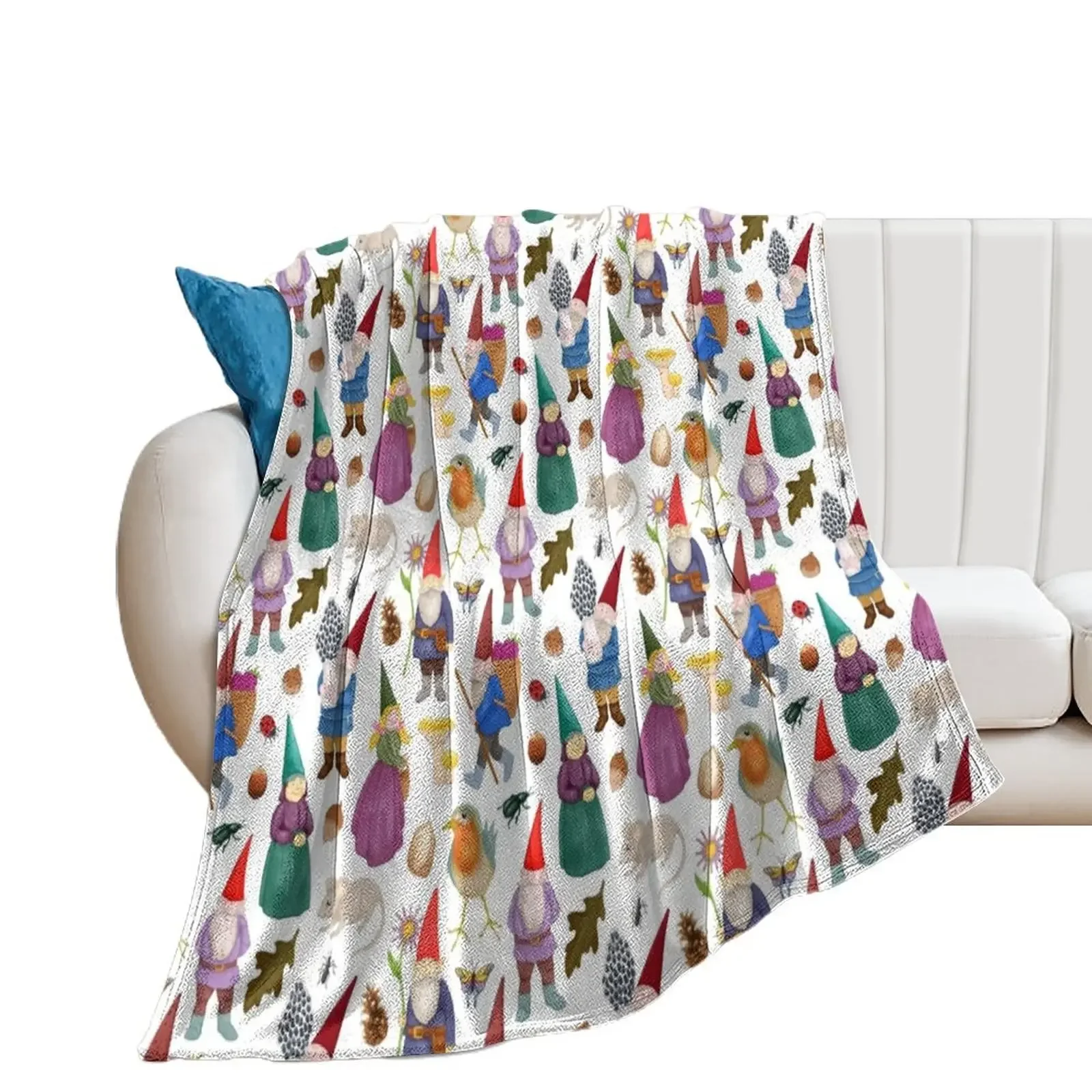 

Forest Gnomes and Friends Throw Blanket Retros Single Blankets For Bed Custom Blankets