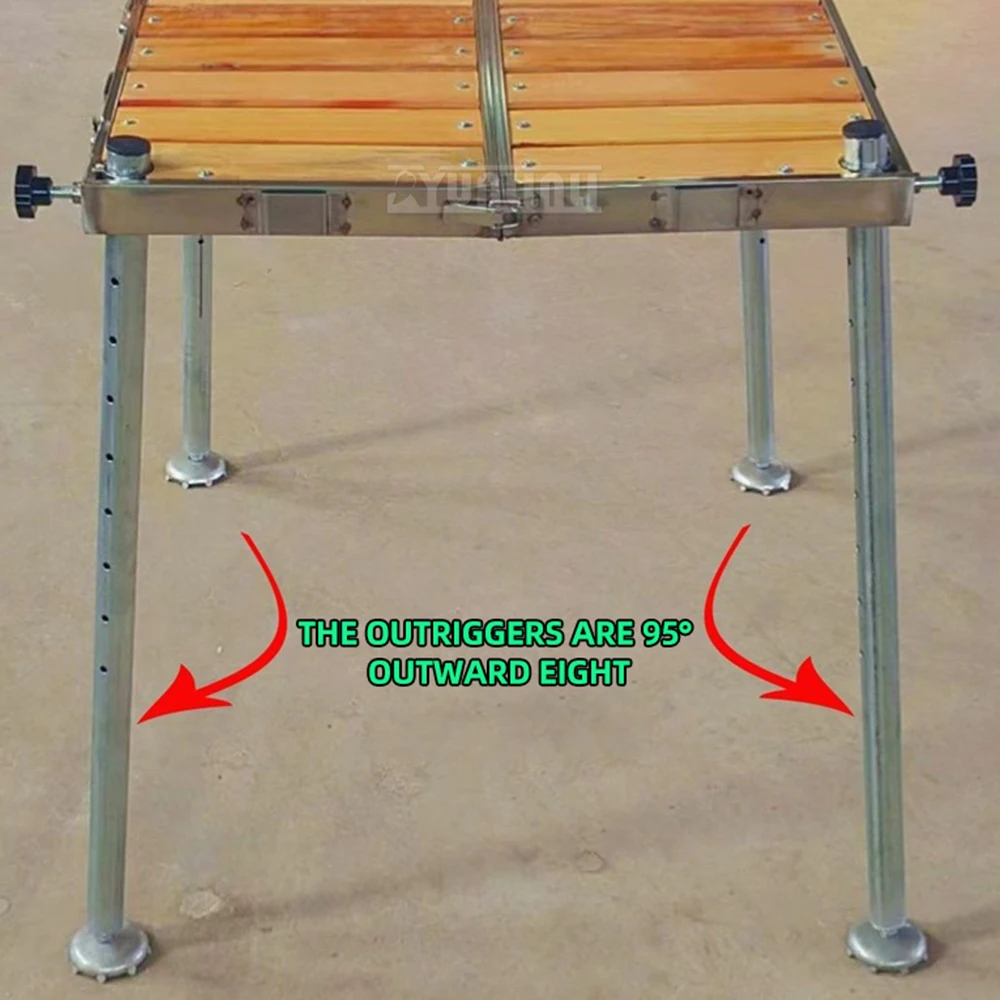 Outdoor Fishing Platform Portable Foldable Solid Wood Fishing Table