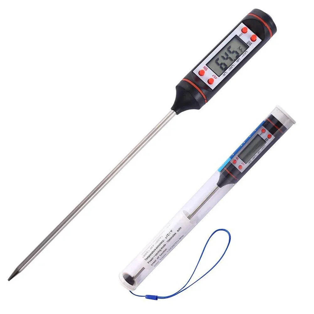 Digital BBQ Food Thermometer for Kitchen Grilling, Meat, Cake, Candy, Fry, and Oven Cooking - Household Thermometer Tool