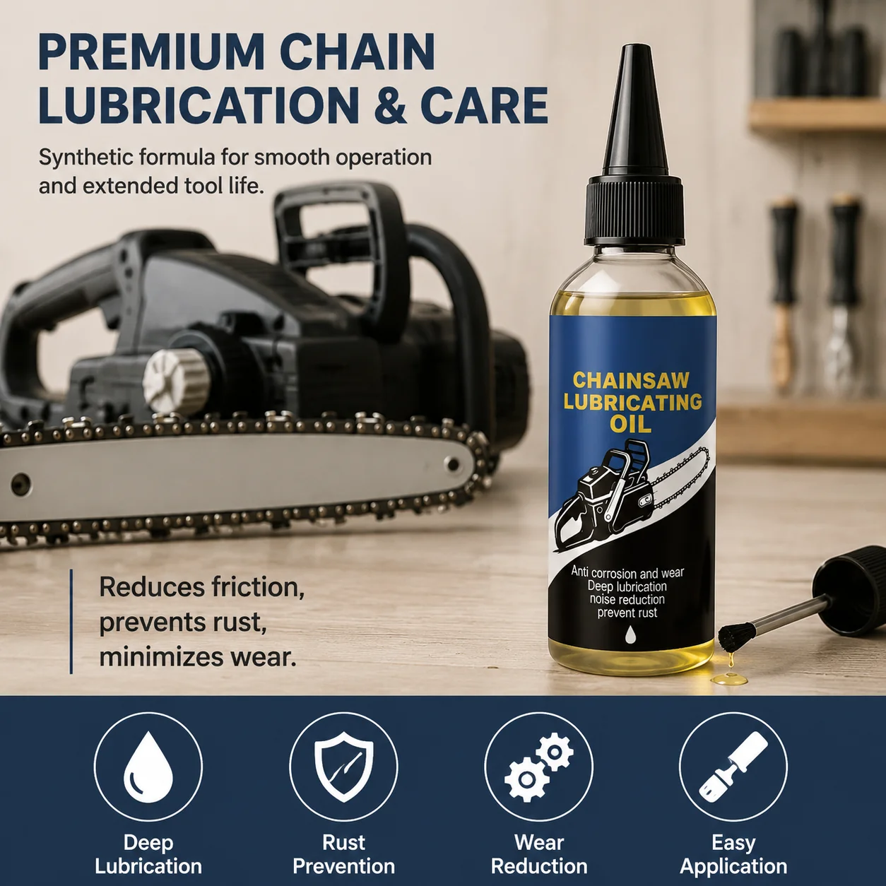 Anti-Rust Chainsaw Chain Lubricating Oil Synthetic Low Viscosity for Garden Forestry Maintenance Wear Reducing Fluid 100ML
