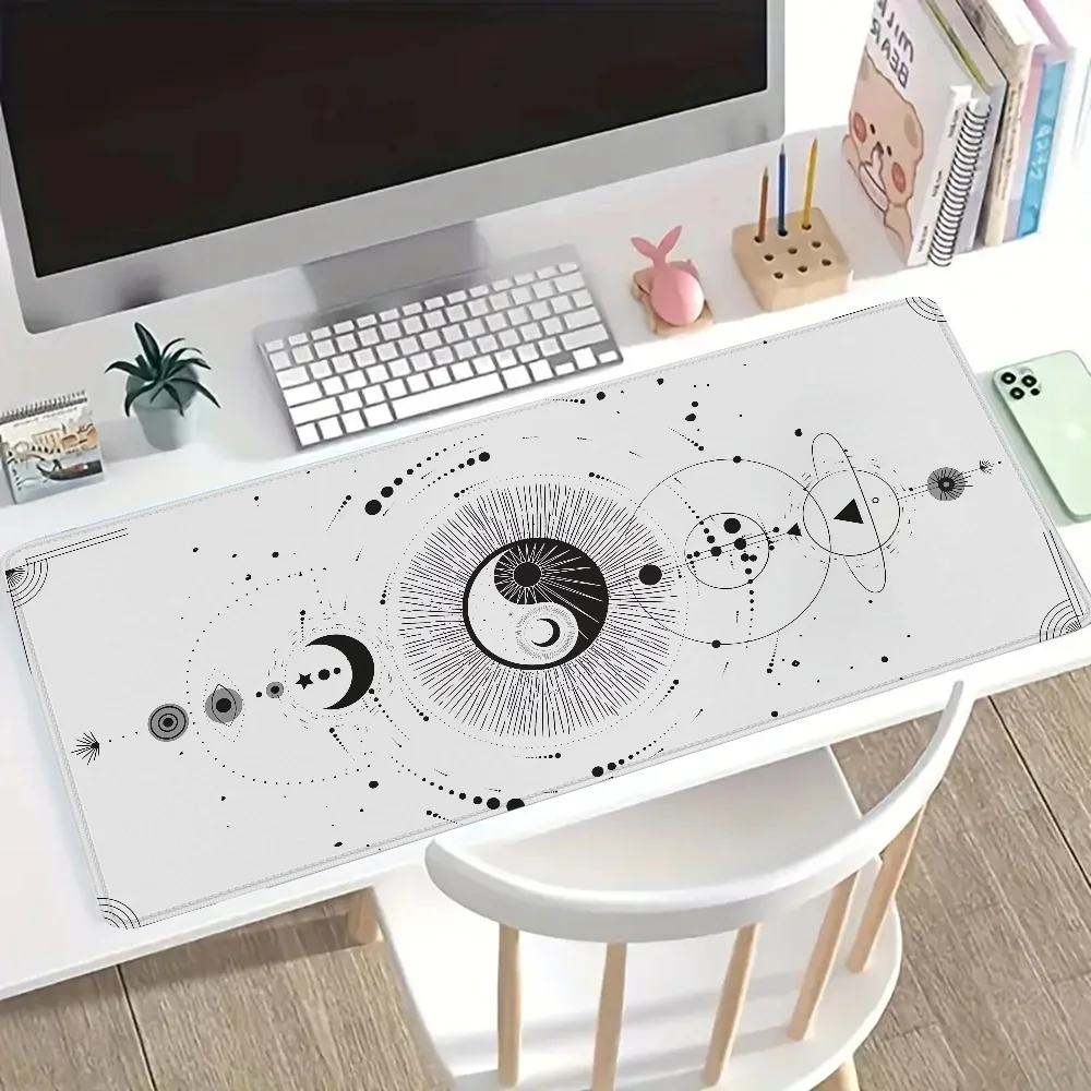 White Yinyang Gaming Laptop Computer Accessories Gamer Cabinet Rubber Mat Extended Pad Mouse Mats Deskmat Mausepad Mousepad Pc