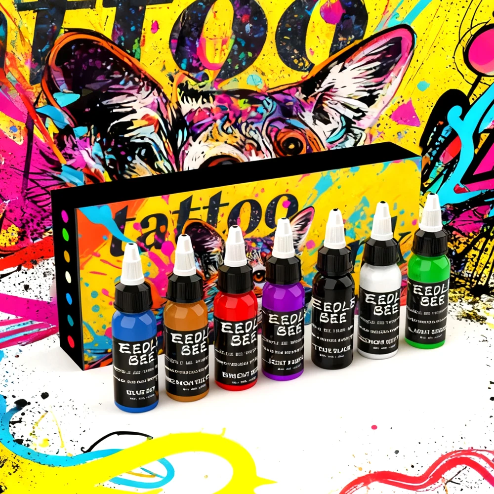 

GOLDPLUME Professional Tattoo Ink Set Mixed Color Body Art Pigment Long Lasting Safe Permanent Tattoo Supplies Multi-color Kit