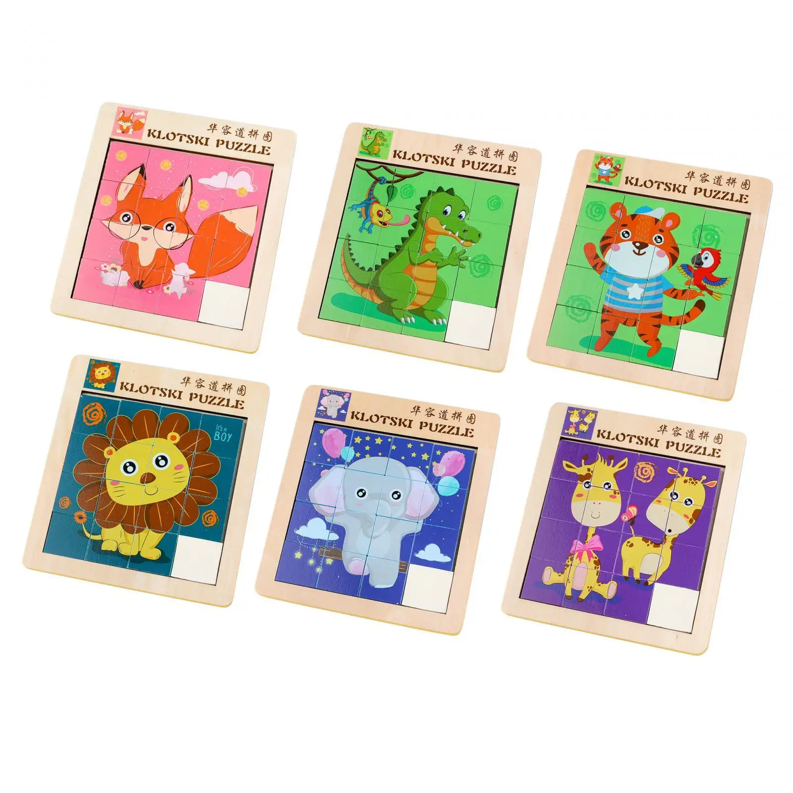 Cartoon Animal Puzzle Educational Toy Number Slide for Travel Toy