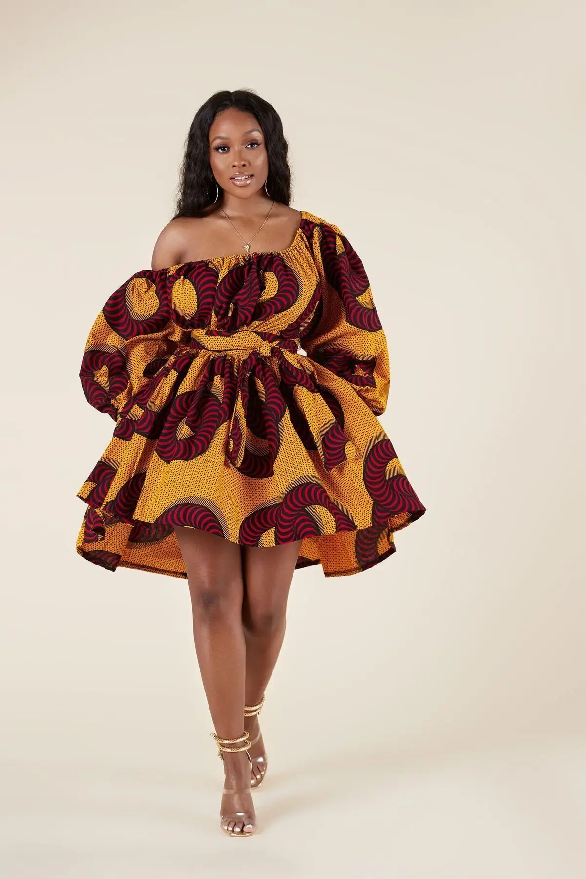 African Dresses Women Sexy Shoulder Off Mini Dress Dashiki Tribal Print Africa Dress Women African Clothes Robe Africaine Femme