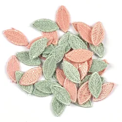 50Pcs Leaf Shape Patches For Kids DIY Applique Clothing Embroidery Lace Appliques For Handmade Sewing Accessories DIY Fabric