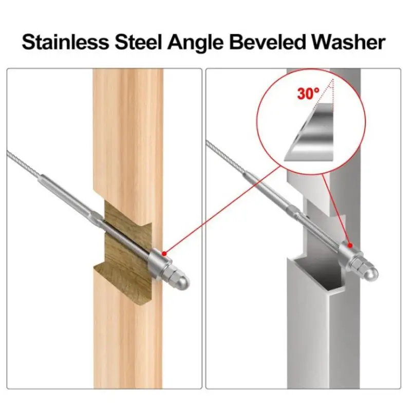New Stainless Steel Cable Railing Stair Ends 1/4