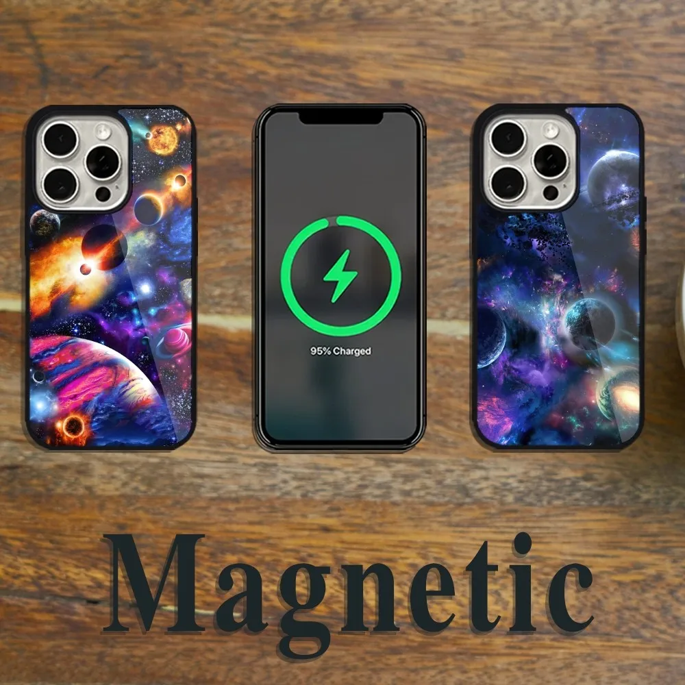 Planets Space Venus Sun Mars Phone Case Magsafe Magnetic For iPhone 11 12 13 14 15 Pro Max Plus Wireless Charging