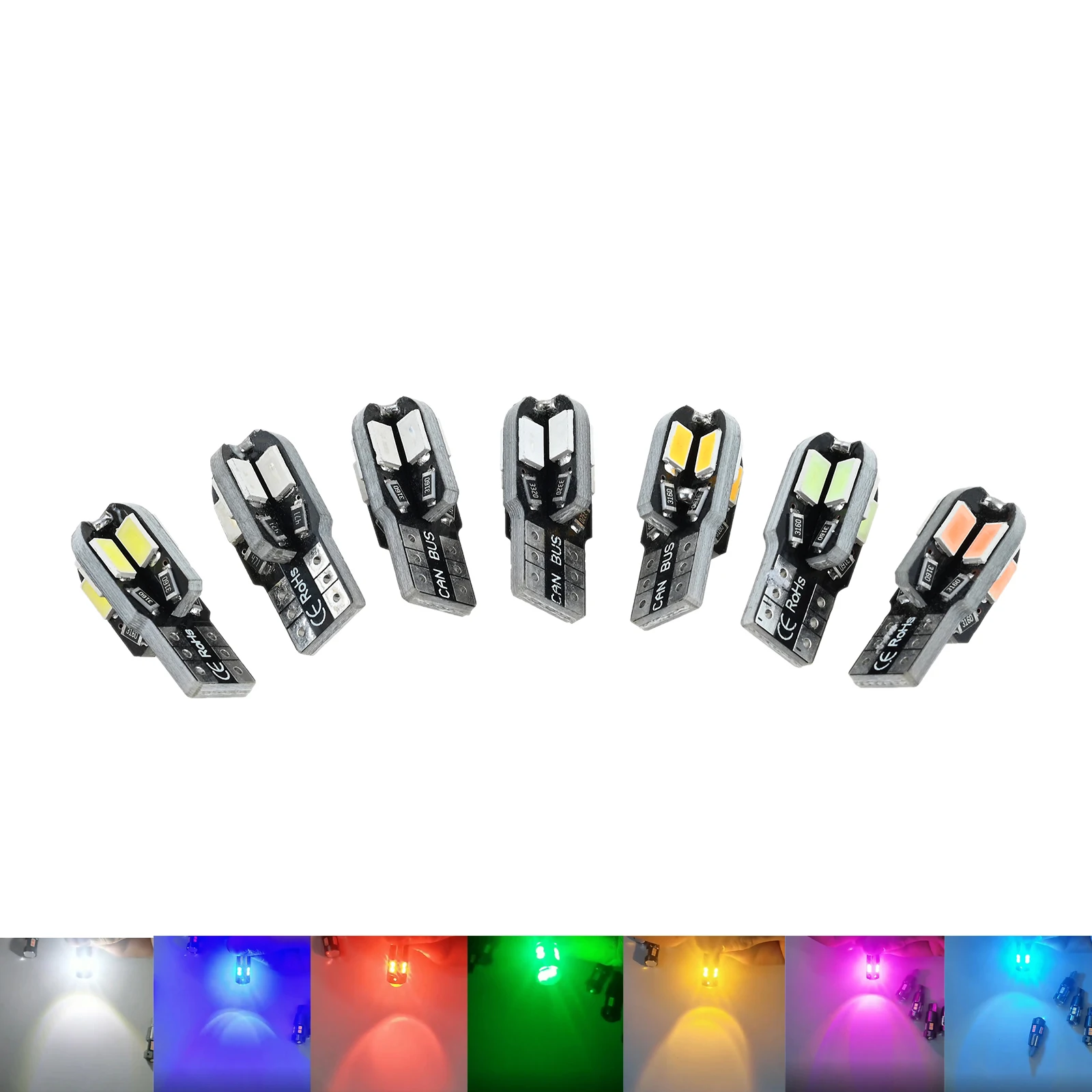 

10 шт., светодиодные лампы высокой яркости T10 5730 8SMD, высокая яркость, 12 В, 2 Вт, лампа для салона автомобиля, номерной знак, габаритный свет приборной панели