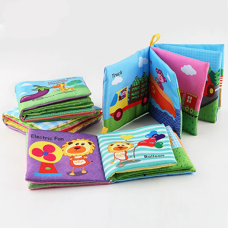 0-3 Years Old Infant Baby Soft Cloth Book Toys Early Education Stimulates Training Cognitive Cloth Book for Kids Gift With Sound