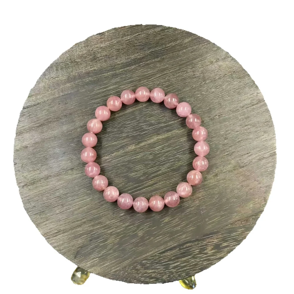 sweet fall ladies jewellery pink strawberry quartz bracelets girlfriend Holiday Christmas unique natural stone money bracelet