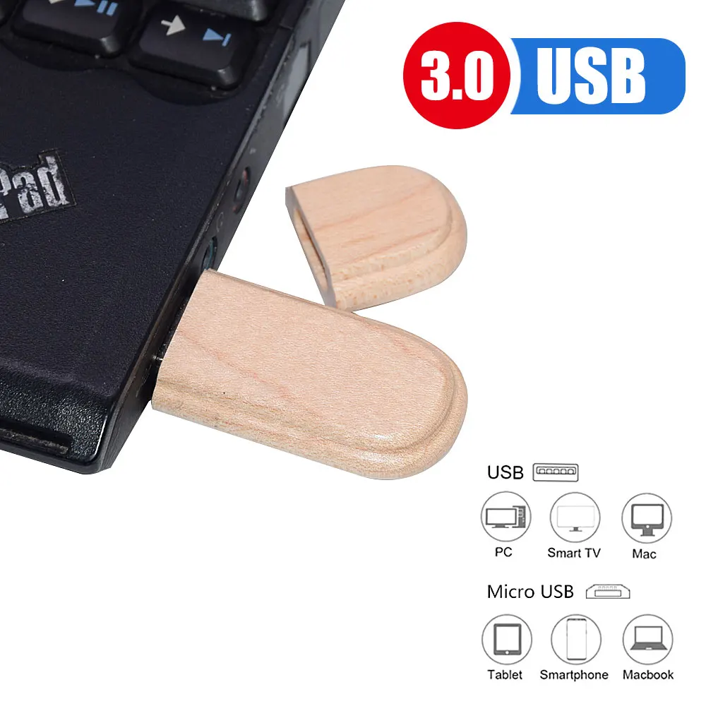 10 stks/partij USB 3.0 Flash Drive Gratis custom logo Houten doos Pen drive Hout Memory stick Huwelijksgeschenken 128GB 64GB 32GB 8GB U schijf