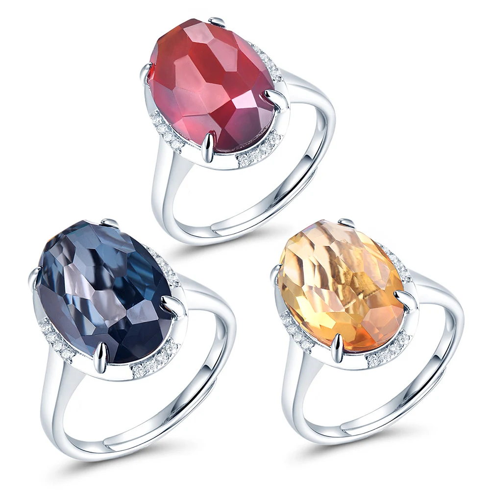 

Sunstar Fashion's High Quality Sterling Silver 925 Gemstone Ring Topaz and Cubic Zircon for Wedding