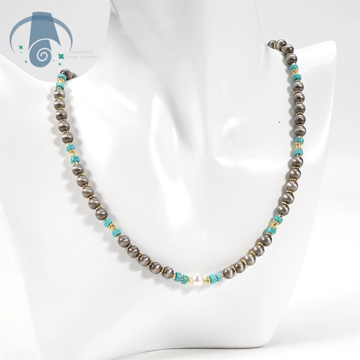 

Natural Stone Necklace Women Freshwater Pearl Turquoise Amethyst Choker Vintage Minimalist Layering Jewelry Gift for Her