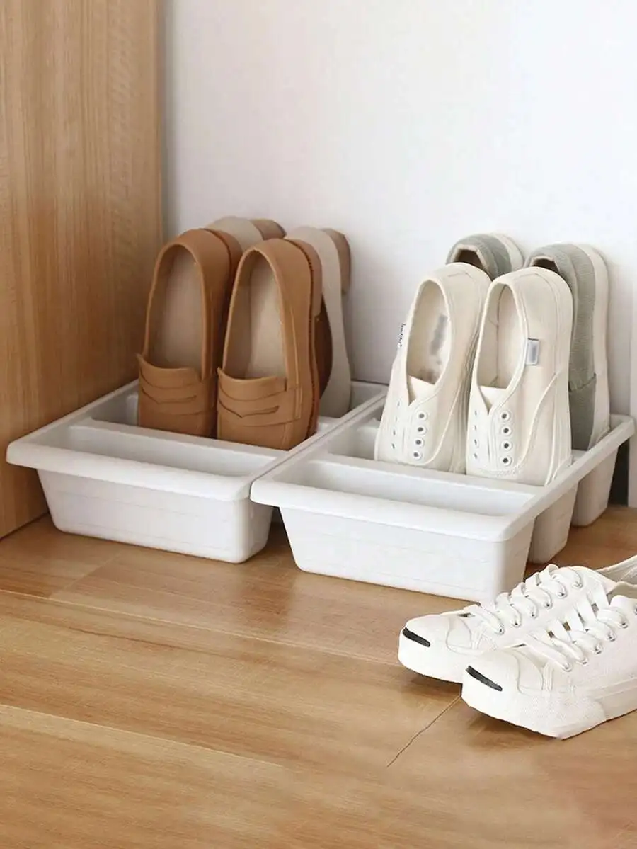 Random Color 1pc Multifunctional Simple Living Room Shoe Rack, Vertical Storage Shoe Stretcher Dustproof Organizer
