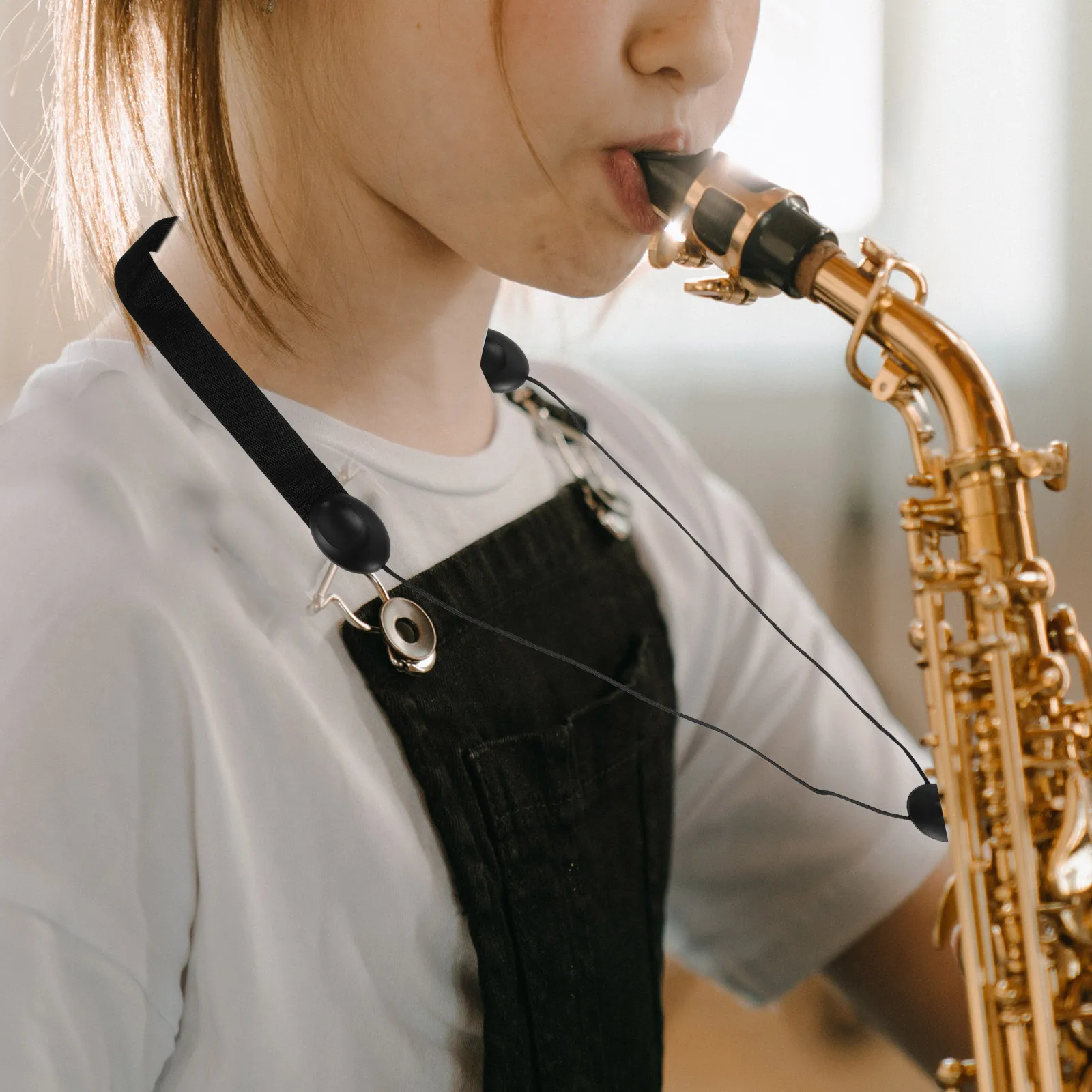 

Clarinet Neck Strap Accessories with Plastic Shoulder Hook Alto Saxophone Black for Professionals