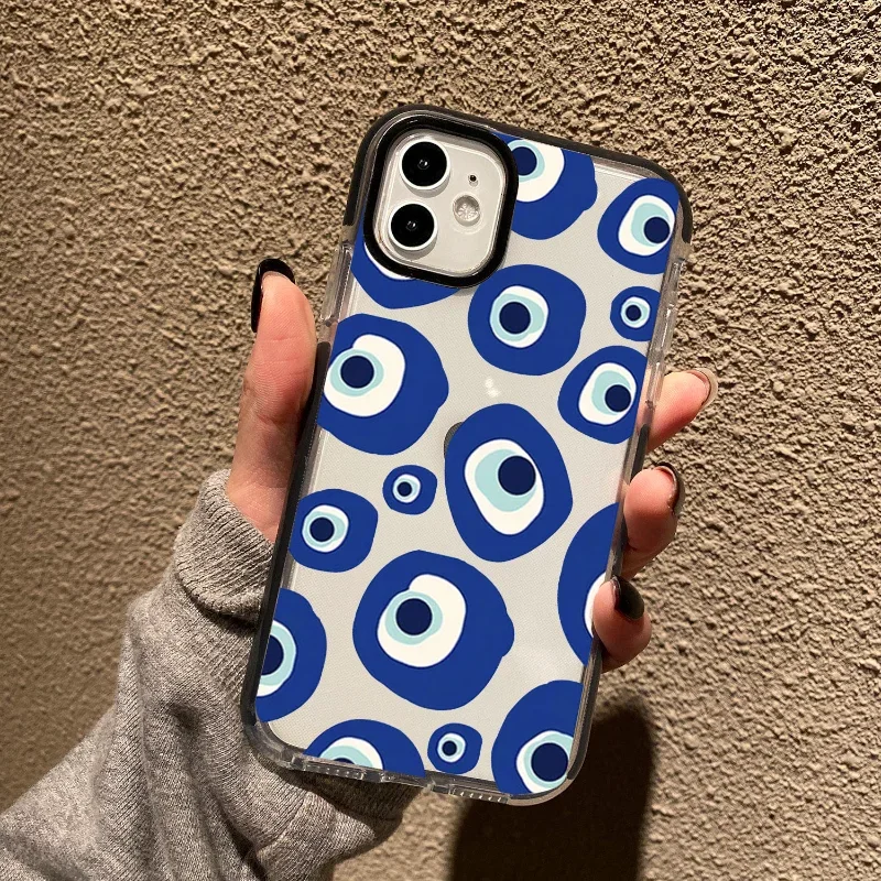 Turkey Evil Eye Phone Case for IPhone 15 14 13 12 11 Pro Max X XR XS Max 7 8Plus Lucky Eyes Shockproof Soft TPU Cover