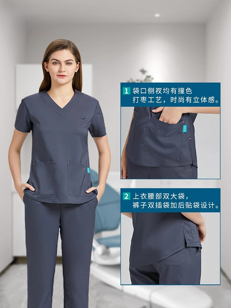 High-end surgical gowns female elastic hand washing clothes doctor quick dry brush hand clothes short sleeve inside wear set