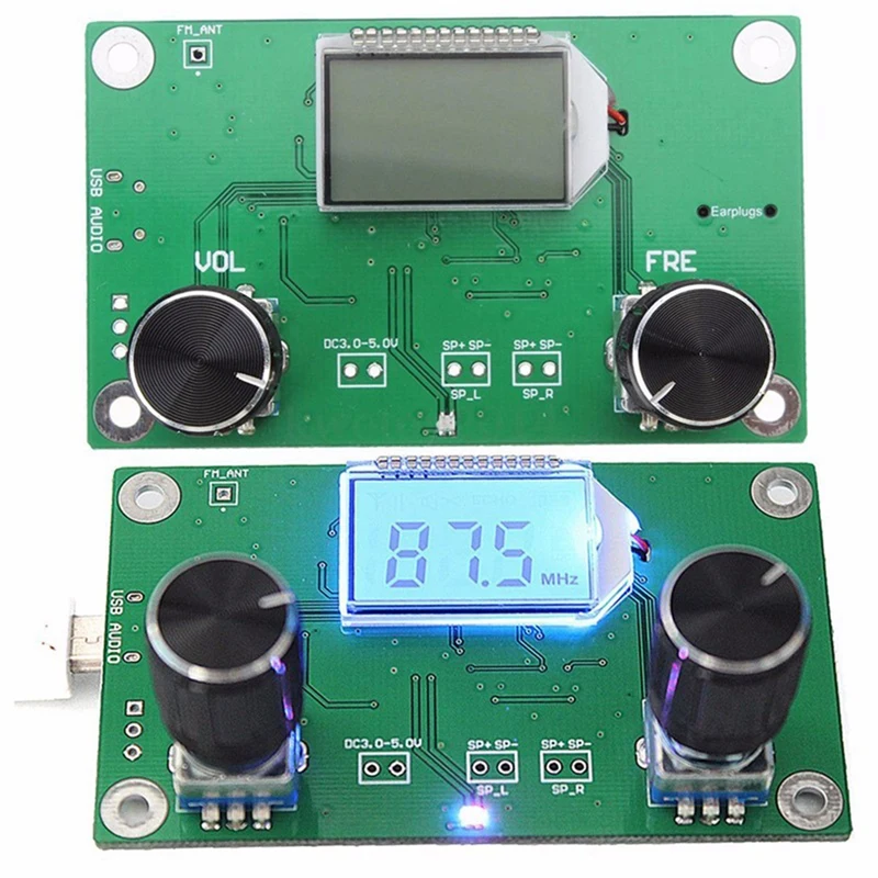 FM 87-108Mhz DSP&PLL LCD Stereo Radio Receiver Module + Serial Control Wireless Audio Campus Broadcast Receiver