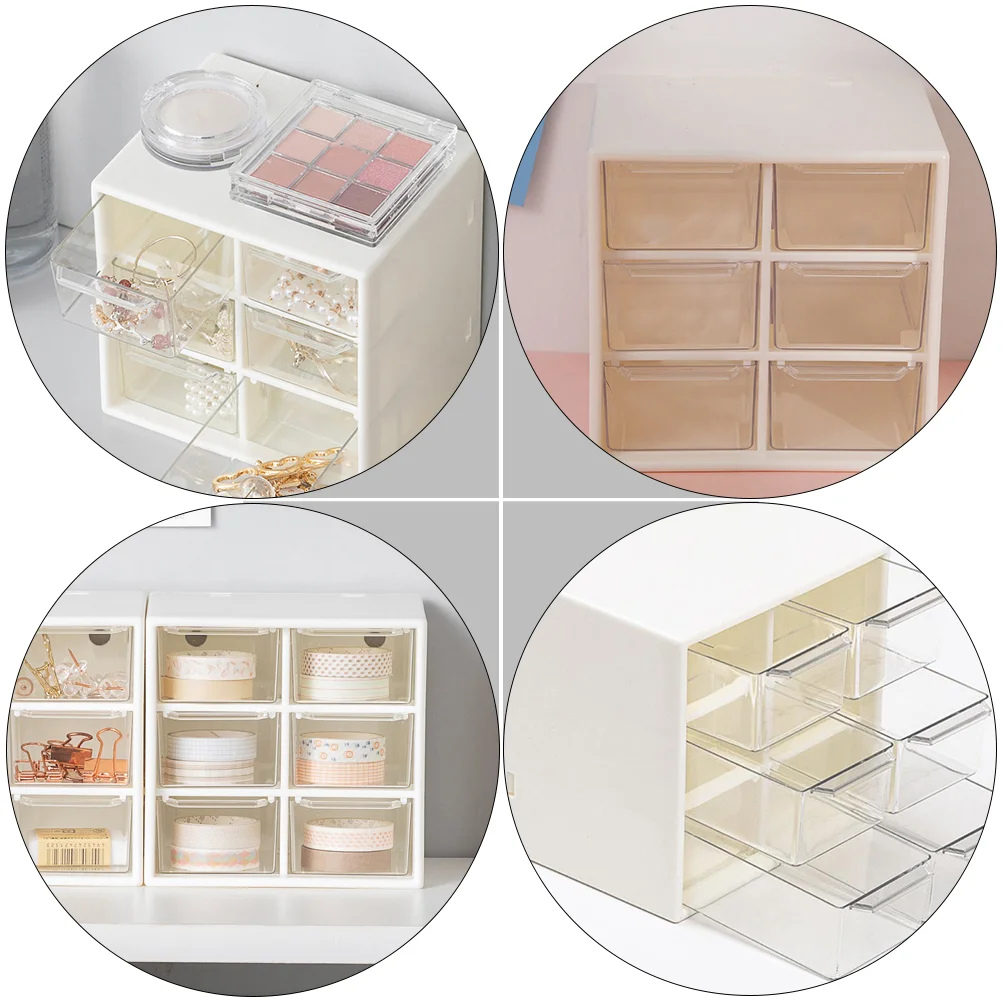 Desktop Stationery Storage Box Office Drawer Compartments Plastic Multi-layer Case