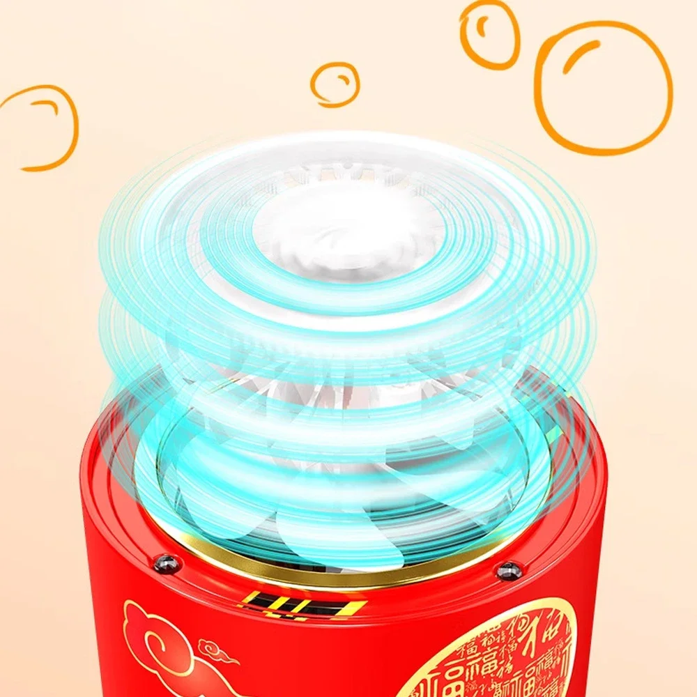 2024 Chinese New Year Imitation Firework Bubble Blowing Machine Electric Bubbles With Music Light Wedding Party gift