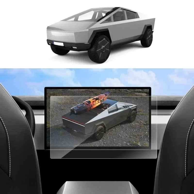 2 قطعة واقي للشاشة PET لـ Tesla Cybertruck 2024 18.5 بوصة + 9.4 بوصة البلاستيك الملاحة شاشة تعمل باللمس واقي الفيلم