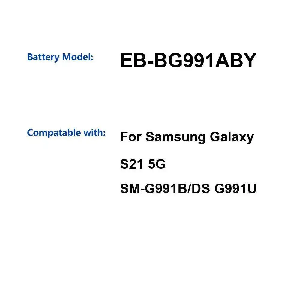 

Надежная замена для Samsung Galaxy S21 5G SM-G991B DS G991U Прочный аккумулятор мобильного телефона 4000 мАч EB-BG991ABY