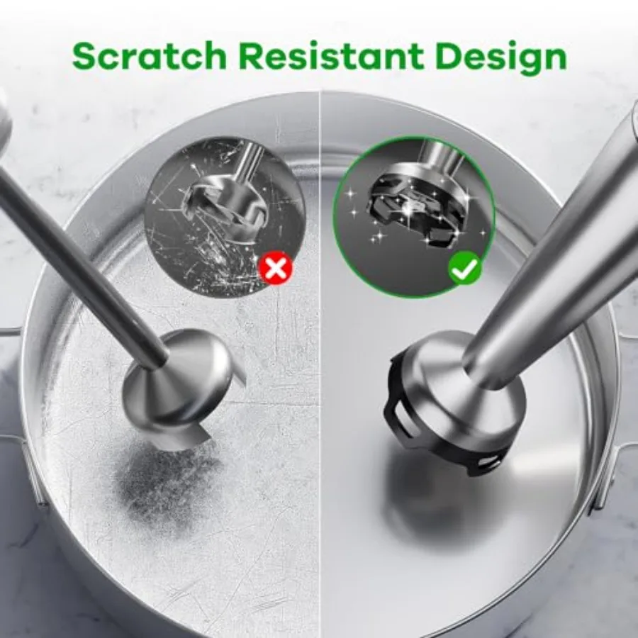 Immersion Blender Handheld Corded Hand Blenders Set 1100W Trigger Variable Speed 5 in 1 Stick Emulsifier with Chopper Whisk and