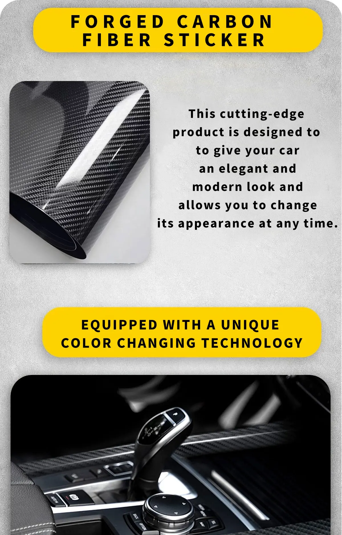 Carbon Faser Auto Körper Vinyl Wrap Matte Zubehör Glänzend Schwarz Aufkleber 3D 4D 5D 6D Auto Folie Abdeckung Motorrad Dekoration Film – Detail 1