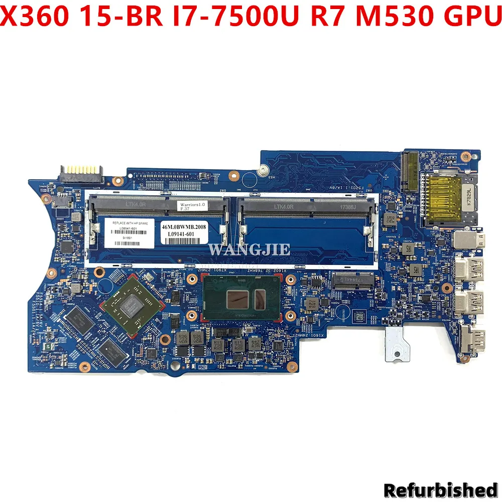 

Refurbished For HP Pavilion X360 15-BR Laptop Motherboard SR341 I7-7500U R7 M530 GPU L08541-001 L08541-601 16883-1 448.0C107.001