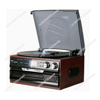 for 3 Speed Vinyl Record Player Vintage Turntable Bluetooth-compatible CD Speaker AM/FM Radio USB Recorder with Dust cover
