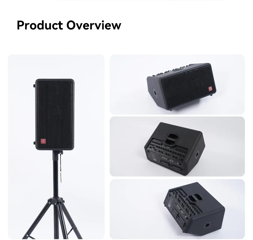 

Outdoor Karaoke Amplifier Professional Audio Portable PA System 480W Rechargeable Battery Multiple Channel