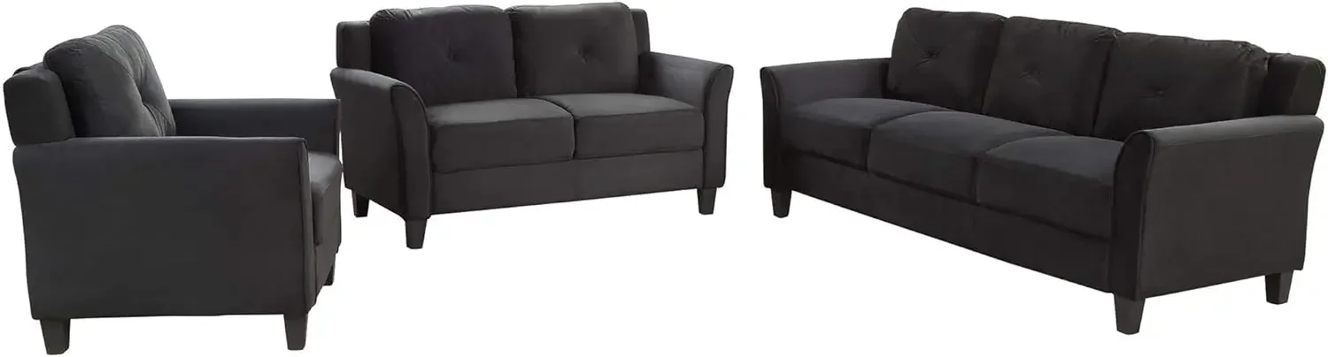 3 Piece Sectional Sofa Couch for Living Room,Modern Button Tufted Sectional Couch Set with Sofa