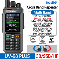 Iradio UV-98 PLUS 10W Multi Band Ham Radio HF UHF VHF With AM USB LSB CW CB LW MW SW SSB Cross Band Repeaper 2.4\