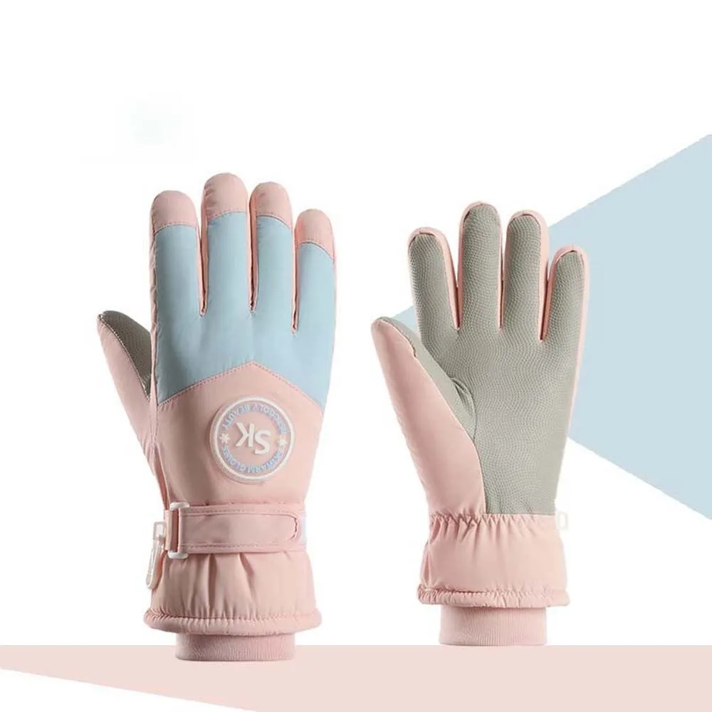 Oxford Cloth Thickened Gloves Coral Fleece Soft Ski Anti-cold Mittens Warmer Anti-splash Water Unisex Windproof Gloves Winter