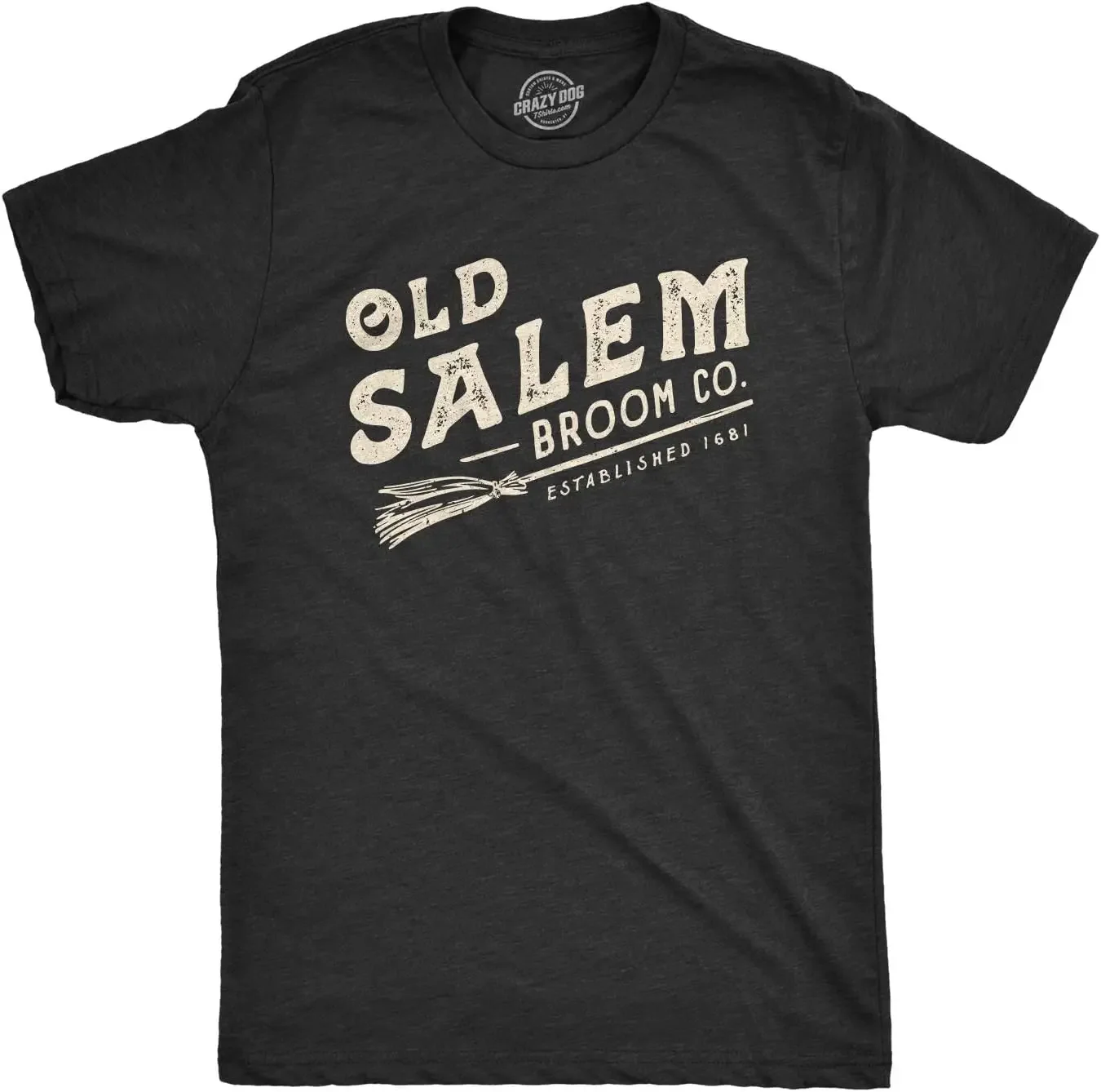 Mens Old Salem Broom Co Tshirt Funny Halloween Witch Tee