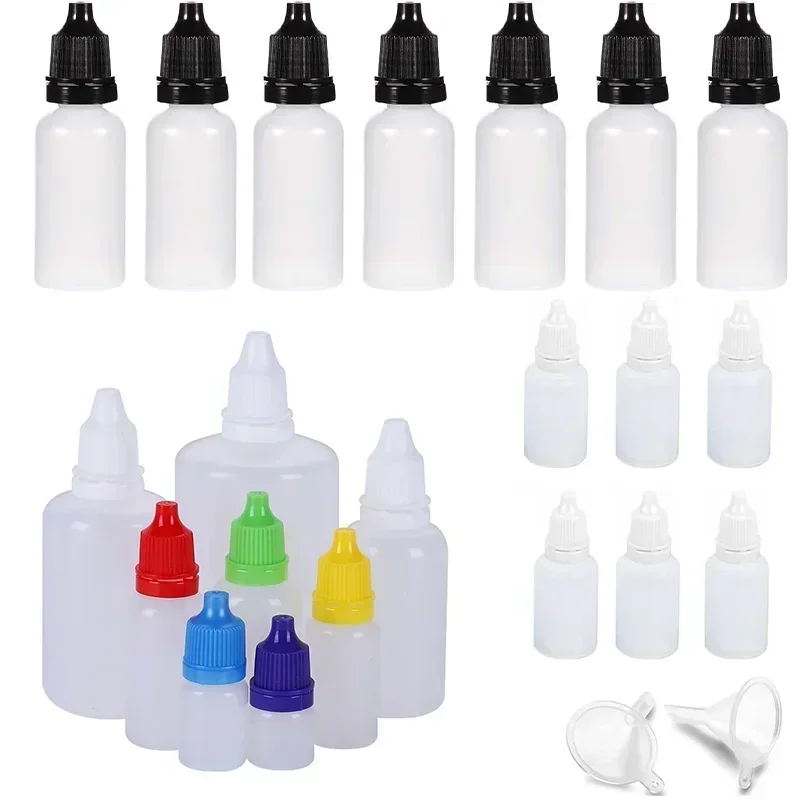 

30pcs 5ml-100ml Plastic Squeezable Dropper Bottles Empty Eye Liquid Drops Travel Refillable Containers with Screw Childproof Cap