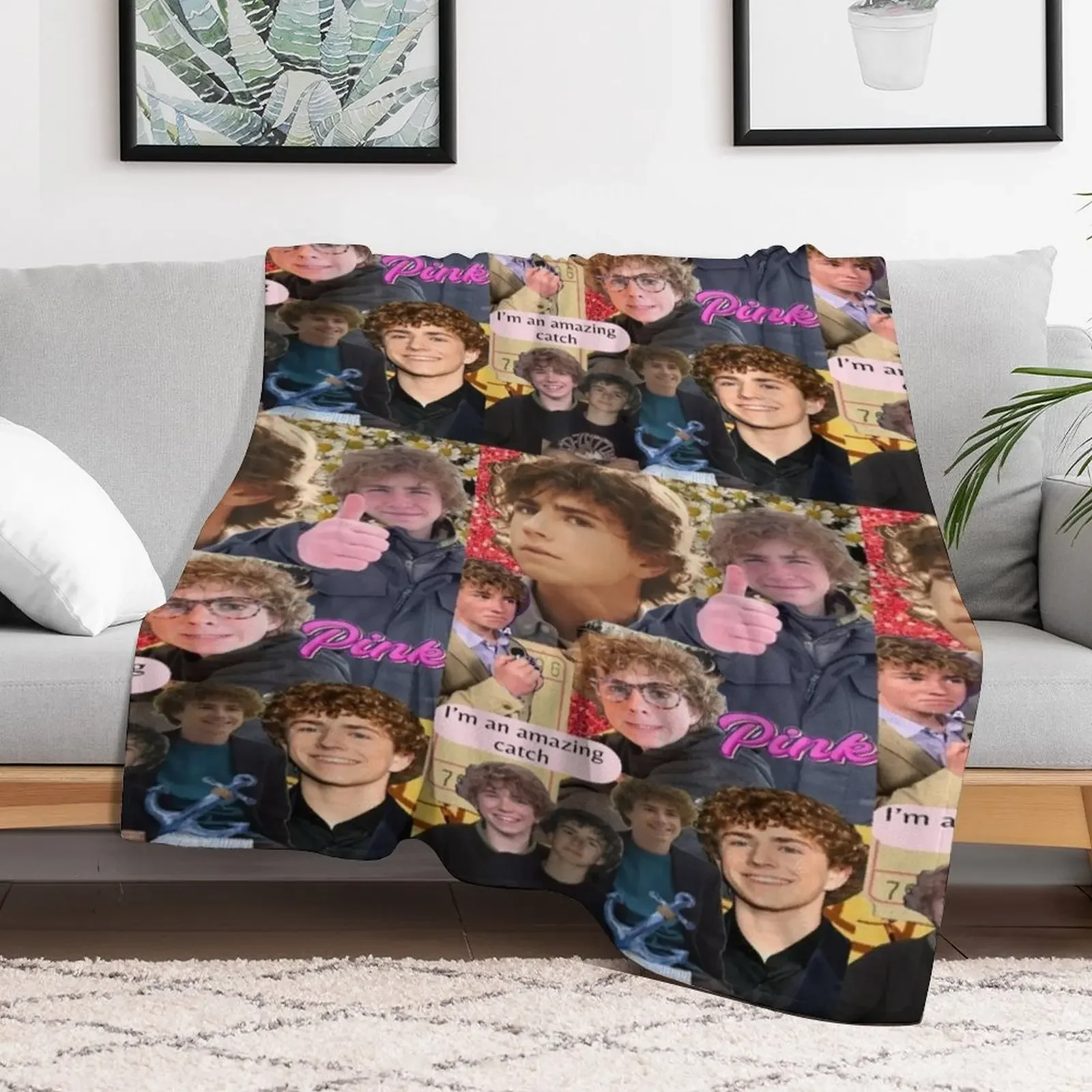 percy jackson walker scobell collage Throw Blanket Decorative Beds Soft Plush Plaid Retros Beautifuls Blankets