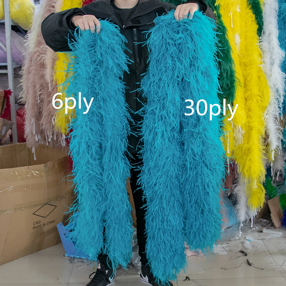 

4 to 20ply Natural Ostrich Feather Boa Shawl 1 Meter Long Ostrich Decoration Plume Scraf for Party Dress Decoration Customized