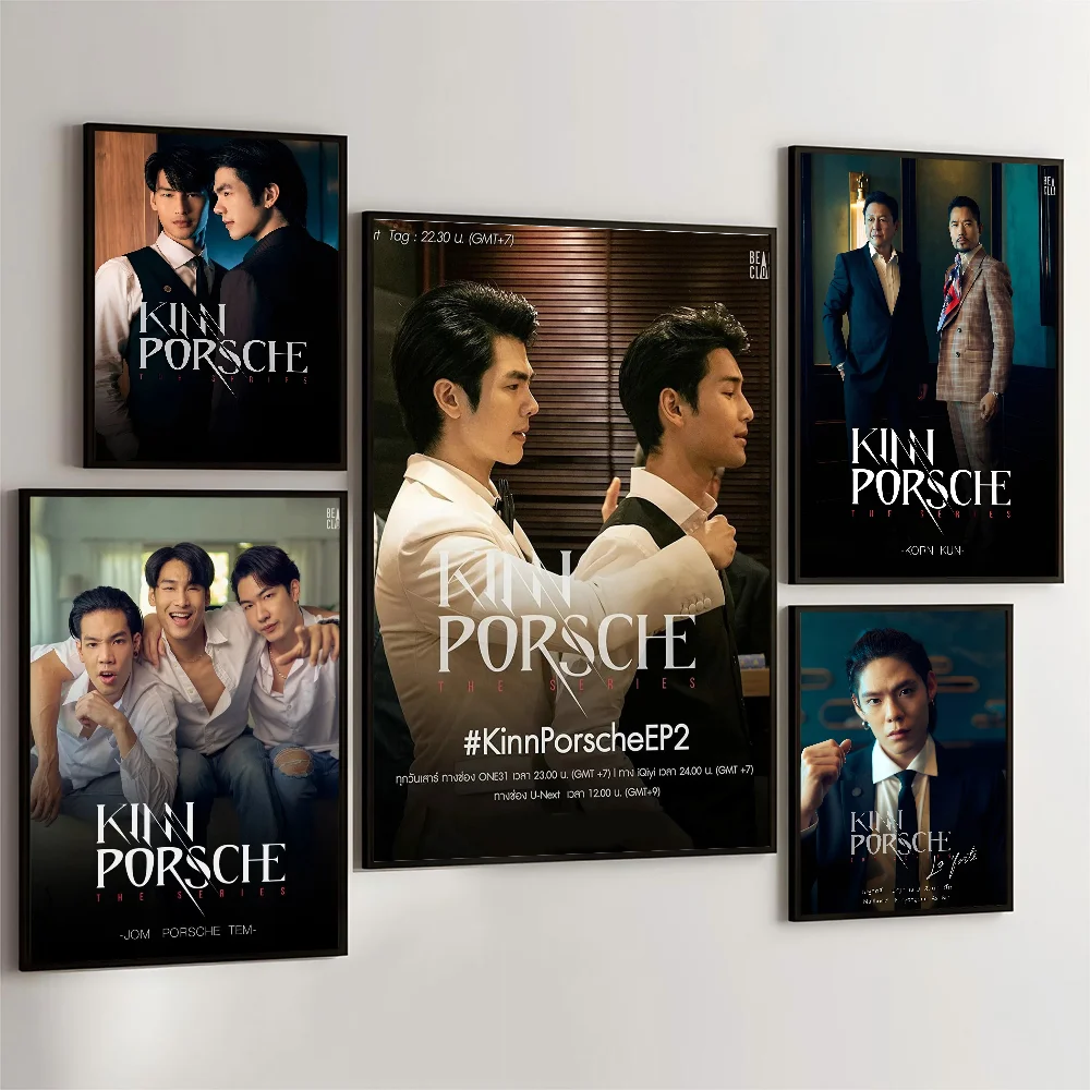 

KinnPorsche The Series Movie DIY Sticky Poster Whitepaper Prints Posters Artwork Vintage Decorative Painting