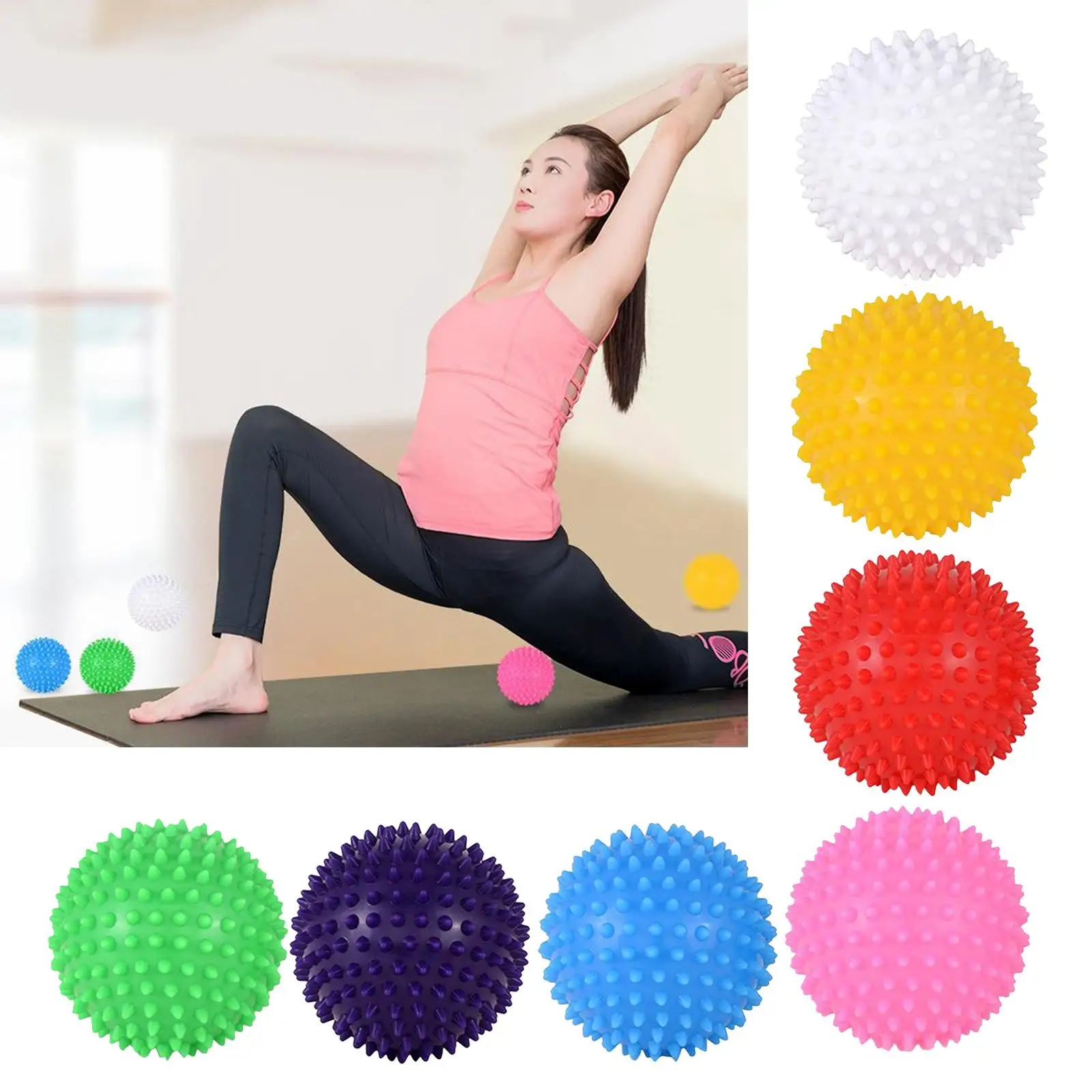 Foot Massage Ball Spiky Massager Balls for Deep Tissue, , Feet, Back, Hand, Muscles, Myofascial, 7.5cm Diameter