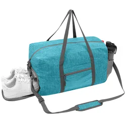 40L Outdoor Nylon Sports Gym Carry Bags Yoga Men Women Training Fitness Travel Handbag Yoga Mat Sport Bag with Shoes Compartment