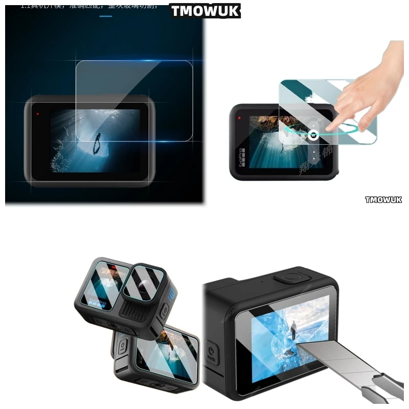 

For GoPro Hero 13 – 9H HD Scratch Resistant Tempered Glass Protector Set – Screen & Lens Full Protection – Shatterproof & Bubble